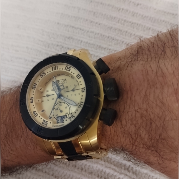 Invicta Platinum Select Coalition Forces Gold/Black two-tone Bracelet 50mm Mens - Picture 8 of 13